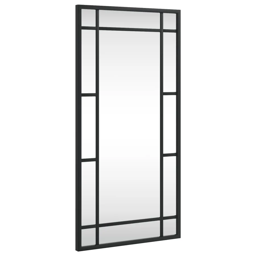 Miroir mural noir 30x60 cm rectangulaire fer - 2