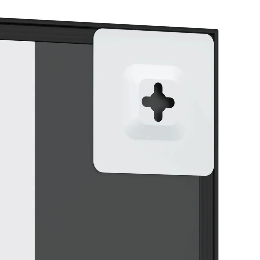 Miroir mural noir 30x60 cm rectangulaire fer - 6