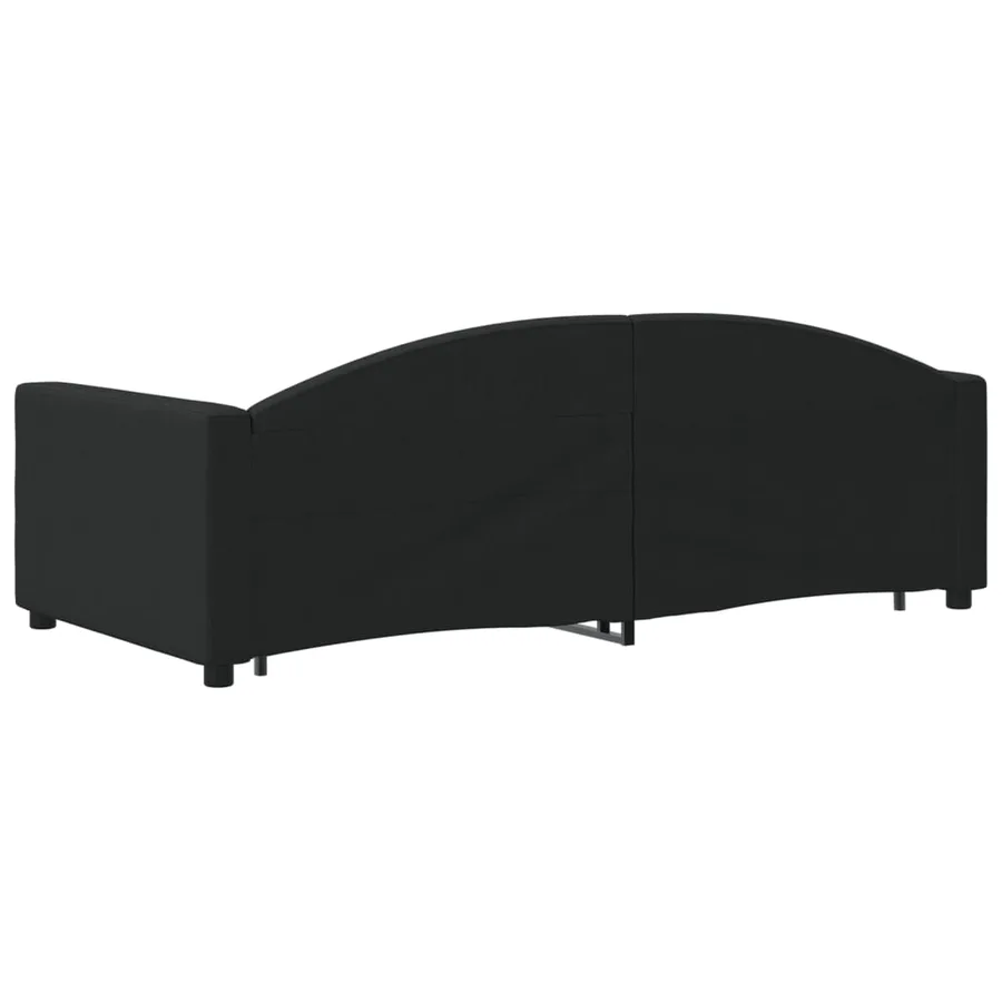 Lit de jour avec lit gigogne noir 90x190 cm tissu - 5