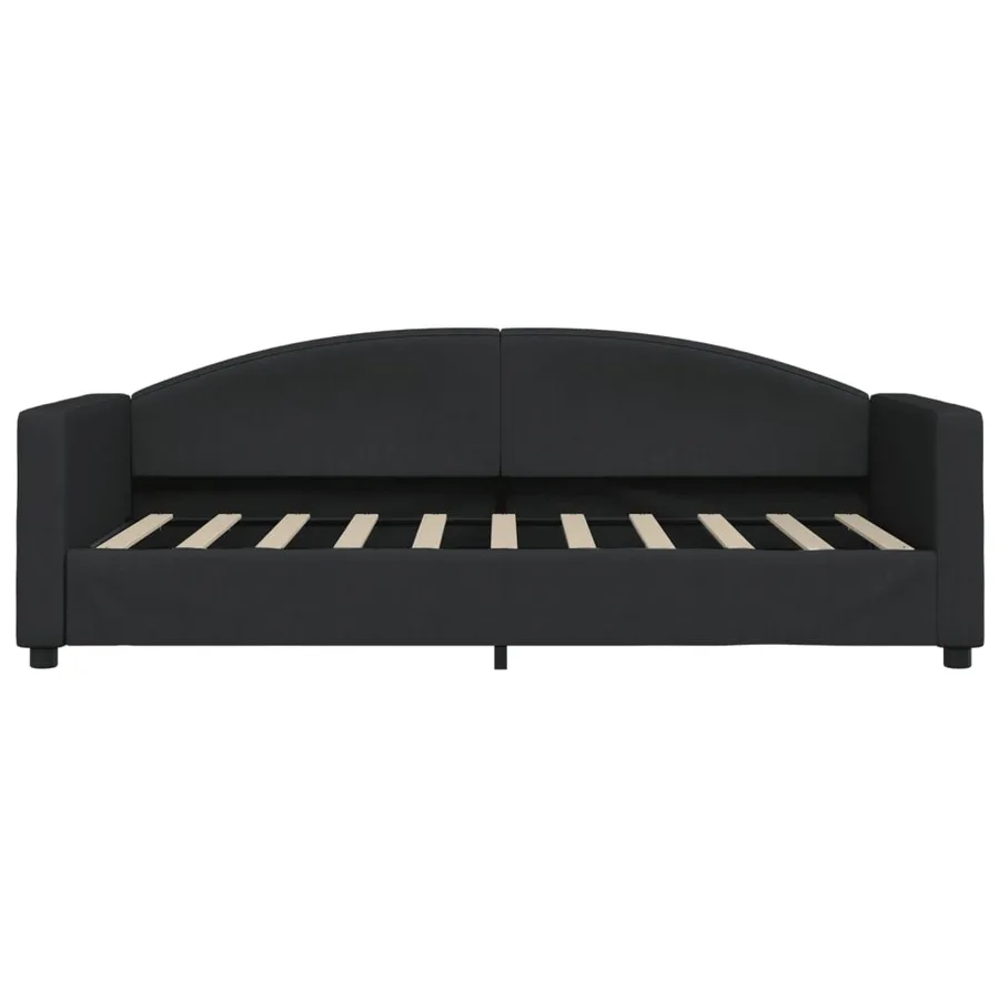Lit de jour avec lit gigogne noir 90x190 cm tissu - 7