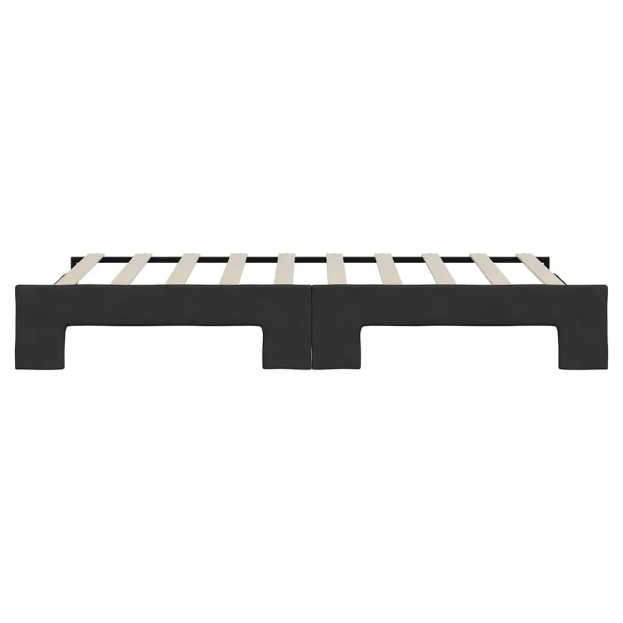 Lit de jour avec lit gigogne noir 90x190 cm tissu - 9
