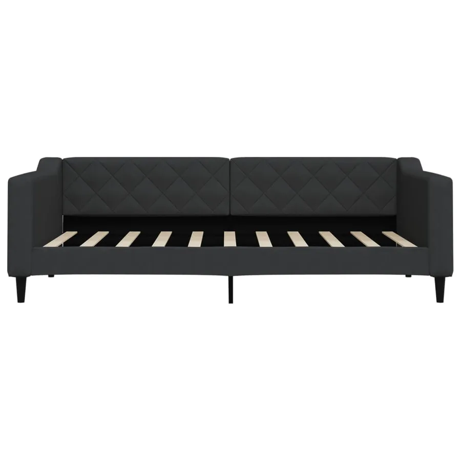 Lit de jour avec matelas noir 90x190 cm tissu - 4