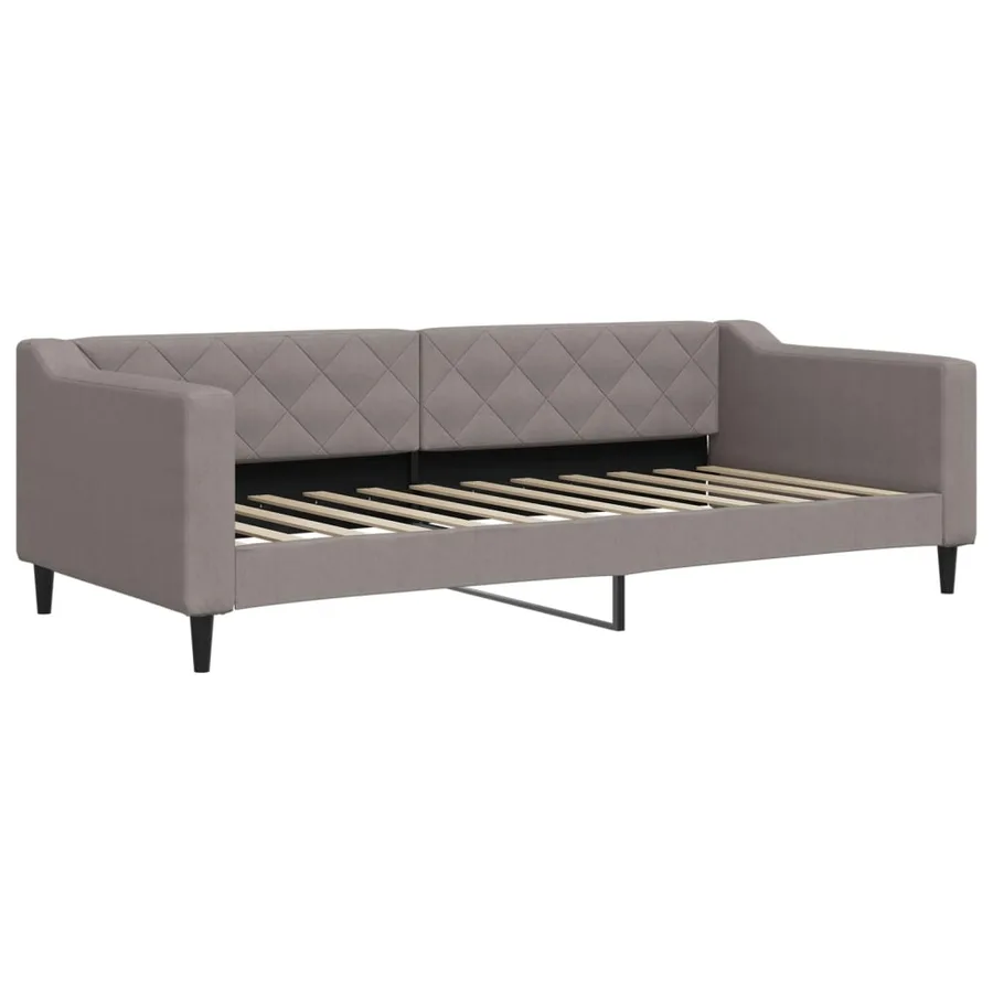 Lit de repos sans matelas taupe 90x200 cm tissu - 2
