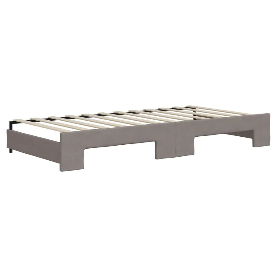 Lit de jour avec gigogne sans matelas taupe 90x200 cm - 6