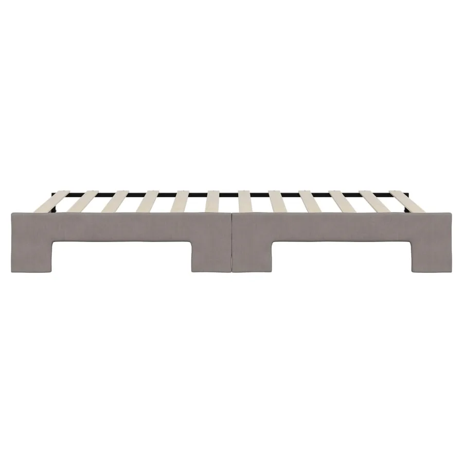 Lit de jour avec gigogne sans matelas taupe 90x200 cm - 7