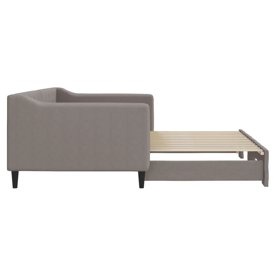 Lit de jour avec gigogne sans matelas taupe 90x200 cm - 8