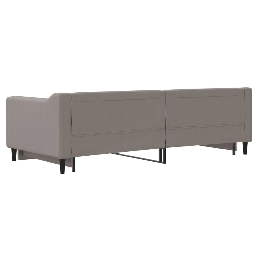 Lit de jour avec gigogne sans matelas taupe 90x200 cm - 9