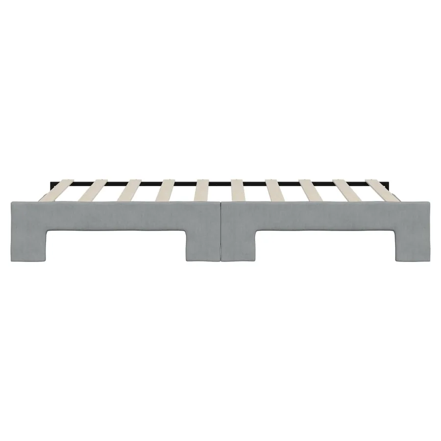 Lit de jour avec lit gigogne gris clair 90x190 cm tissu - 7