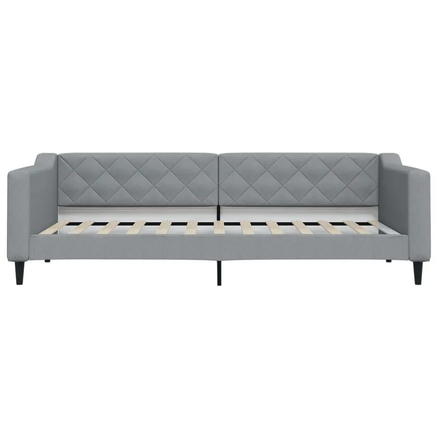 Lit de jour avec matelas gris clair 90x200 cm tissu - 4