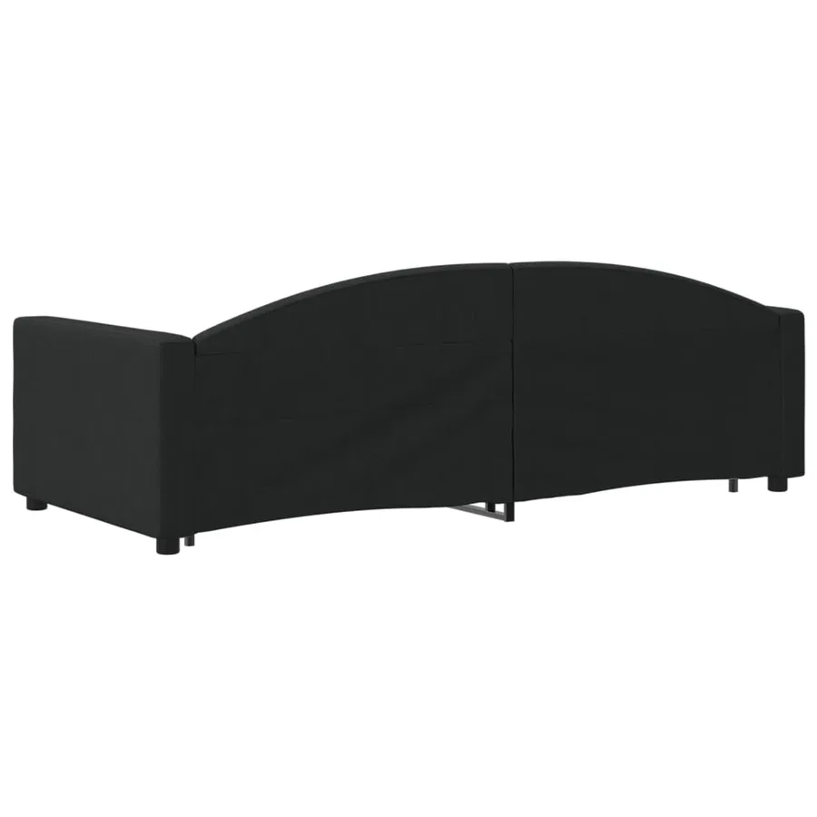 Lit de jour avec gigogne sans matelas noir 90x200 cm - 5