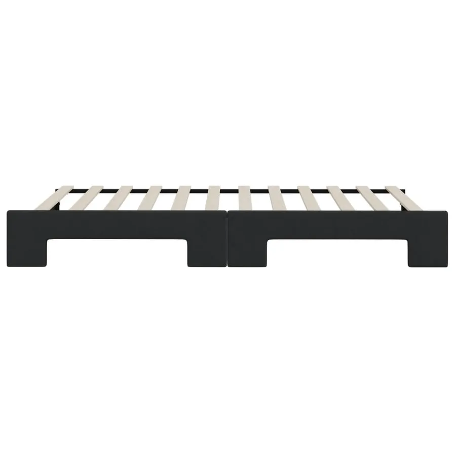 Lit de jour avec gigogne sans matelas noir 90x200 cm - 9