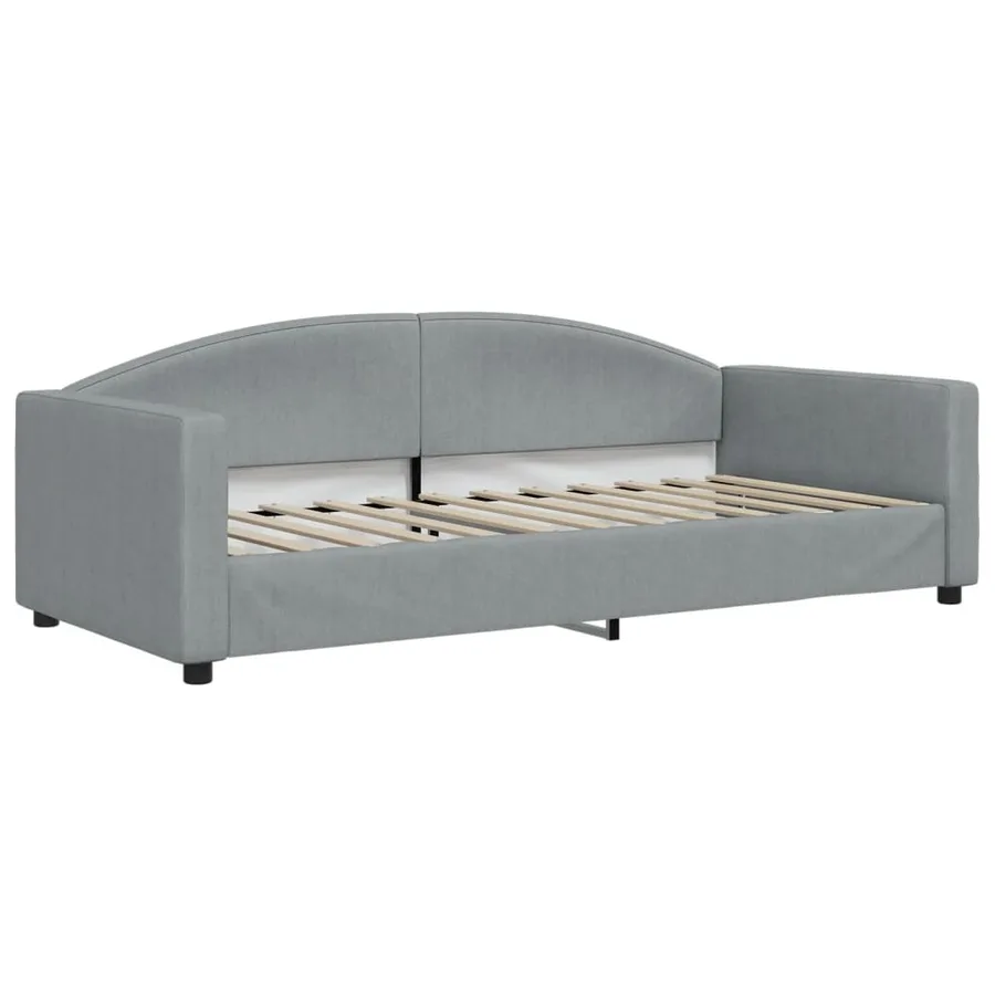 Lit de repos sans matelas gris clair 90x200 cm tissu - 2