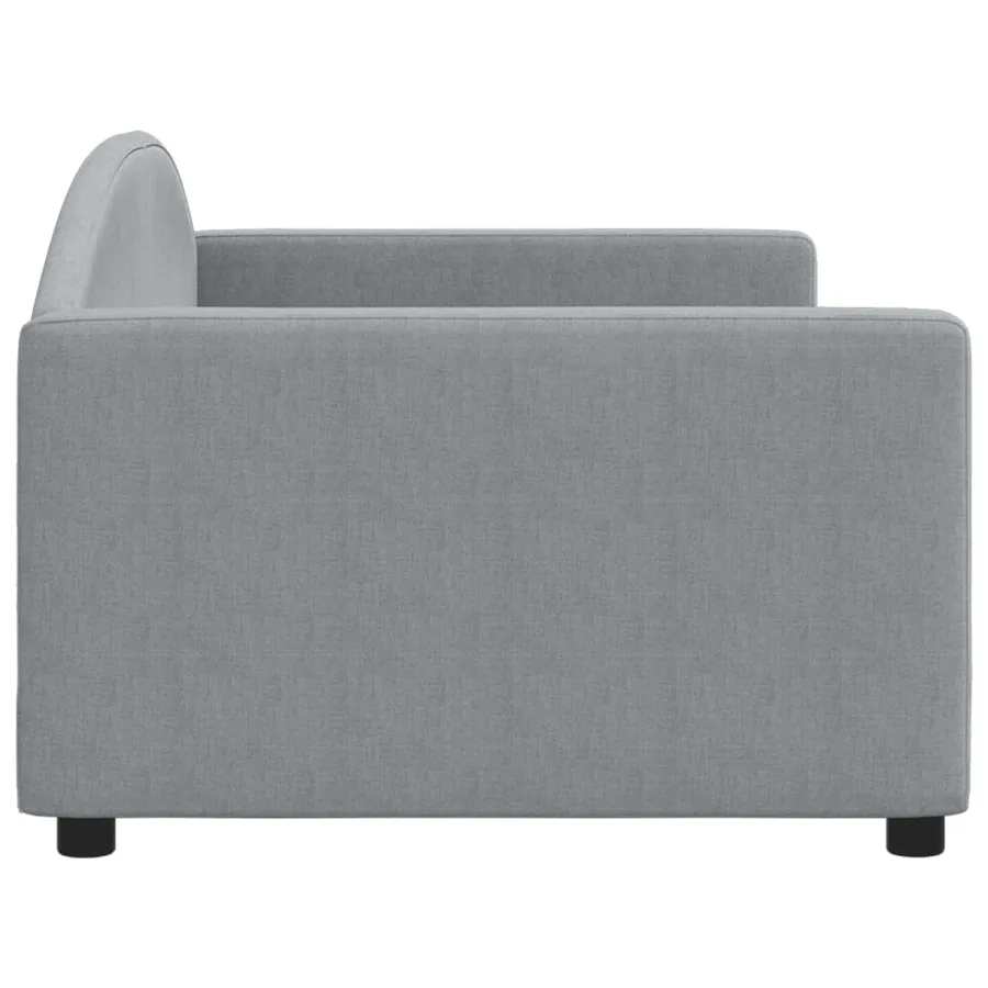 Lit de repos sans matelas gris clair 90x200 cm tissu - 4