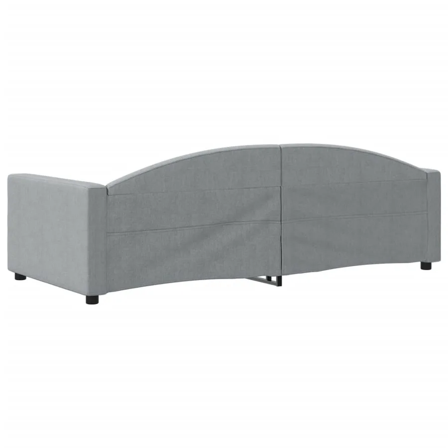 Lit de repos sans matelas gris clair 90x200 cm tissu - 5