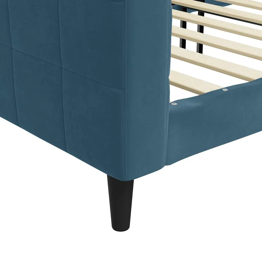 Lit de repos sans matelas bleu 80x200 cm velours - 6