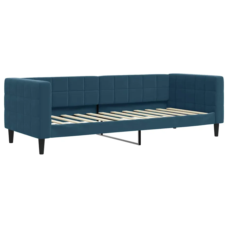 Lit de jour avec matelas bleu 80x200 cm velours - 3