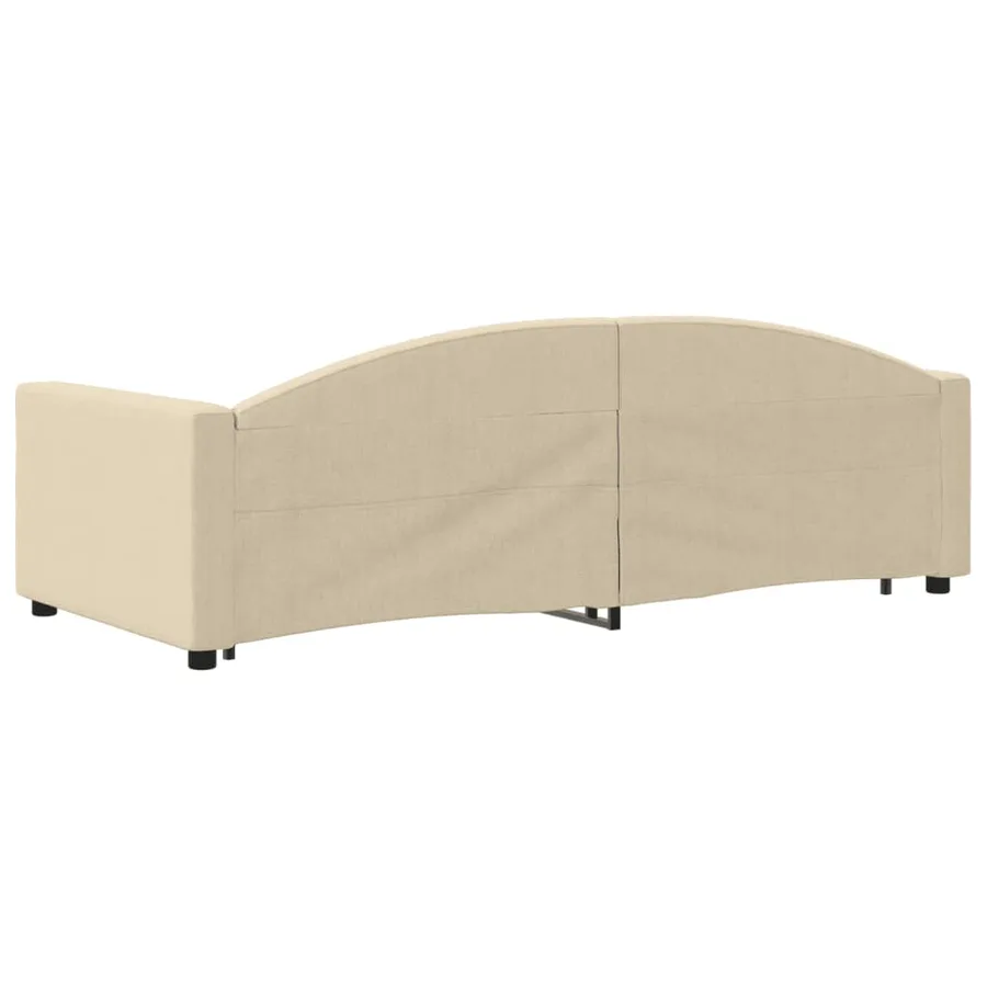 Lit de jour avec gigogne sans matelas crème 90x200 cm - 5