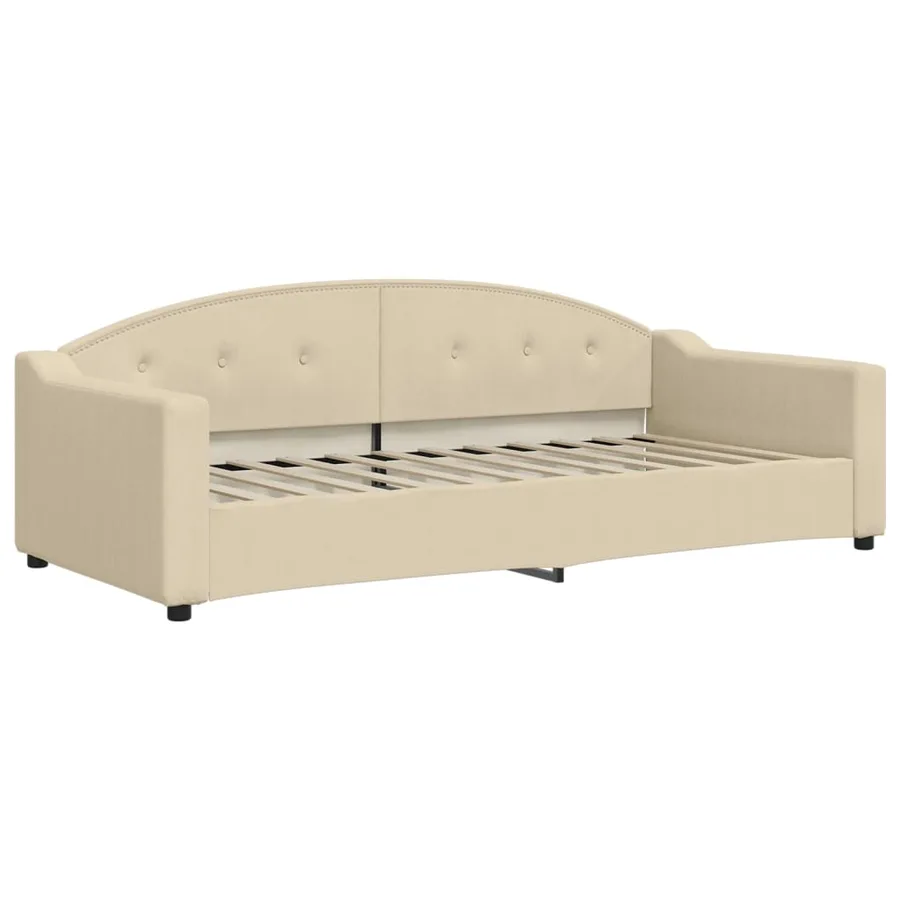 Lit de repos sans matelas crème 90x200 cm tissu - 2