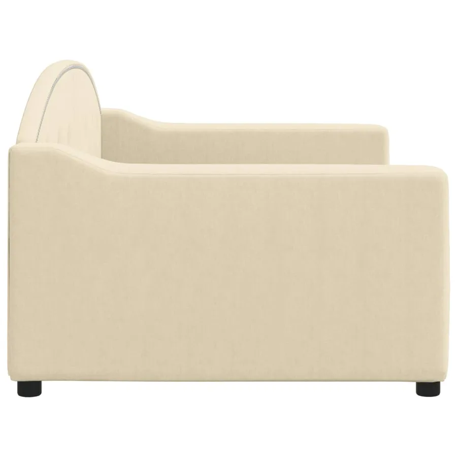 Lit de repos sans matelas crème 90x200 cm tissu - 4
