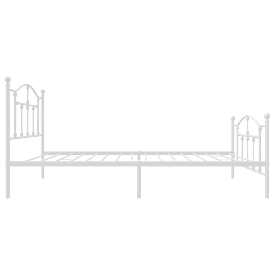 Cadre de lit métal sans matelas avec pied de lit blanc 90x200cm - 6