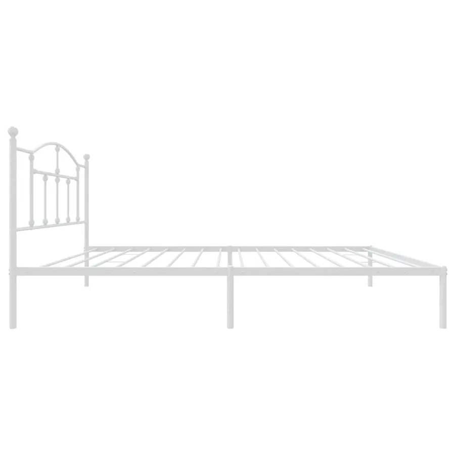Cadre de lit métal sans matelas et tête de lit blanc 107x203 cm - 6