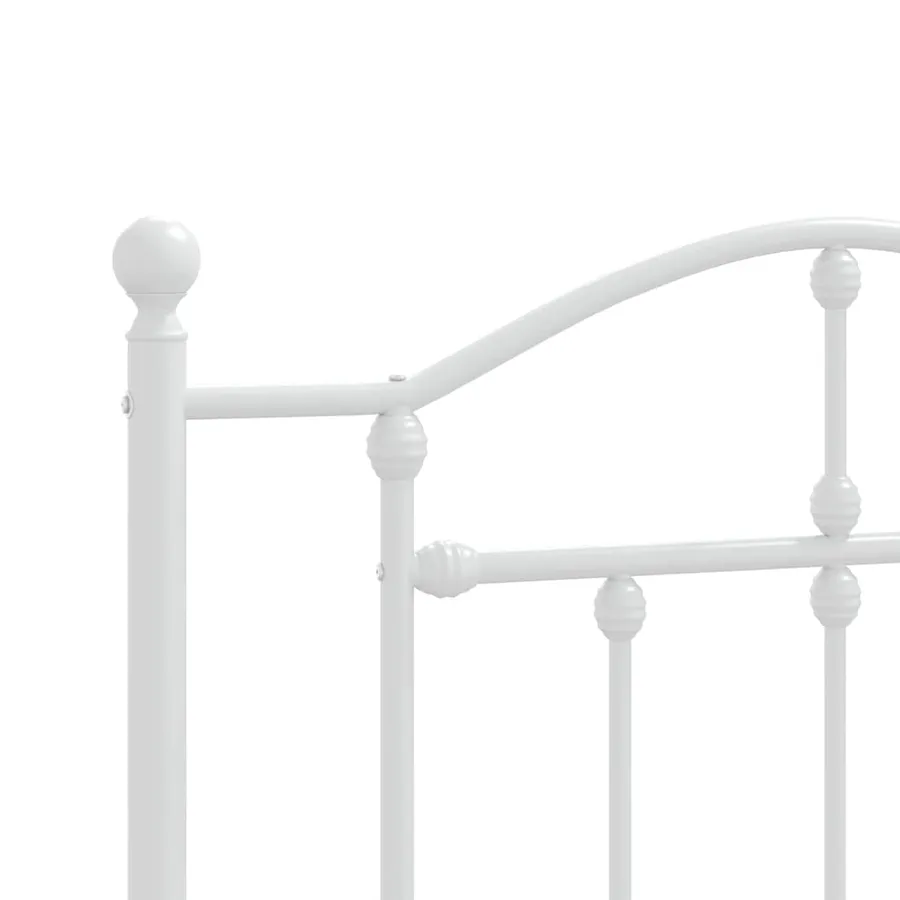 Cadre de lit métal sans matelas et tête de lit blanc 107x203 cm - 8