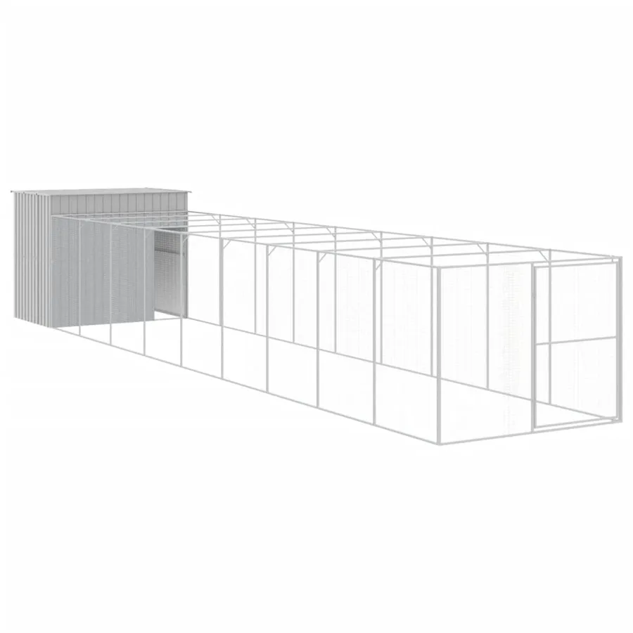 Niche pour chien avec cour gris clair 214x1069x181 cm - 2