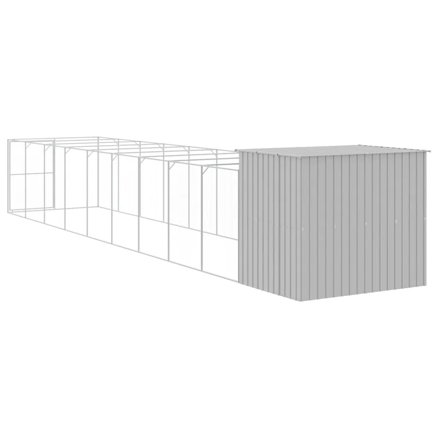 Niche pour chien avec cour gris clair 214x1069x181 cm - 5