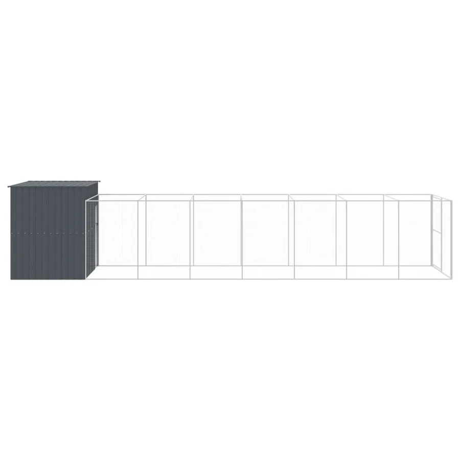 Niche pour chien avec cour anthracite 214x865x181 cm - 4