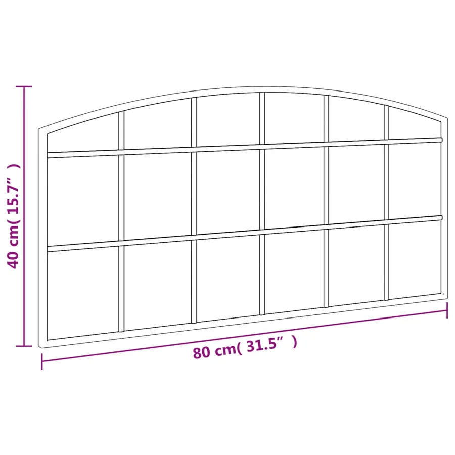 Miroir mural noir 80x40 cm arche fer - 7