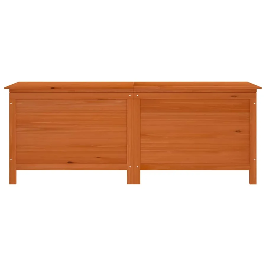 Boîte de rangement de jardin marron bois massif de sapin - 4