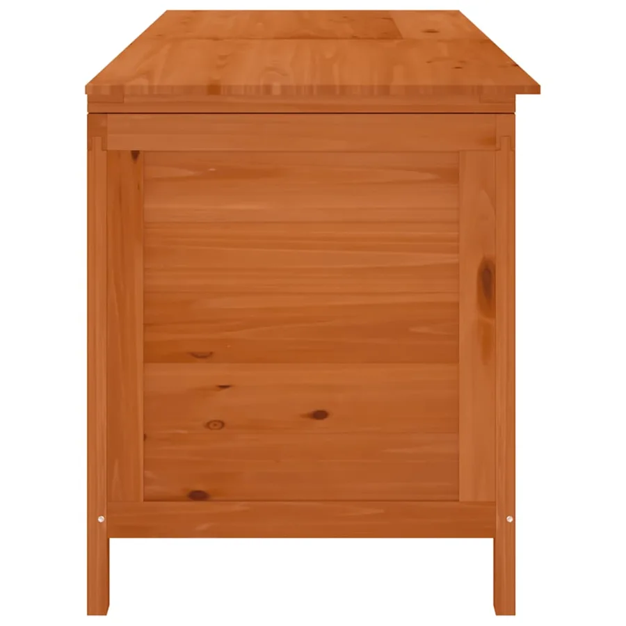 Boîte de rangement de jardin marron bois massif de sapin - 5