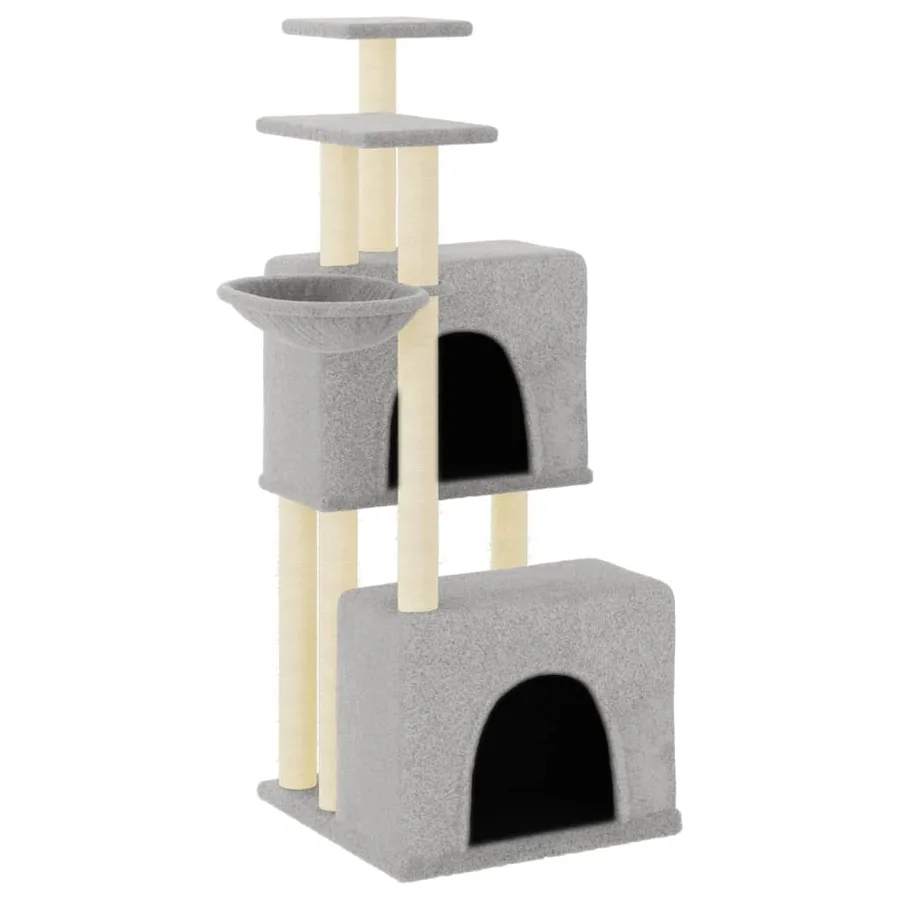 Arbre à chat avec griffoirs en sisal gris clair 122 cm - 2