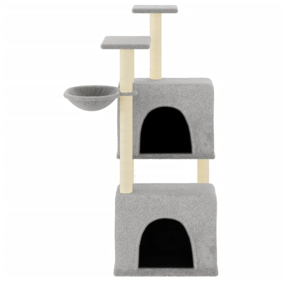 Arbre à chat avec griffoirs en sisal gris clair 122 cm - 3