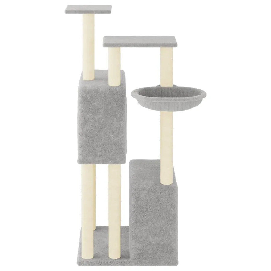 Arbre à chat avec griffoirs en sisal gris clair 122 cm - 4