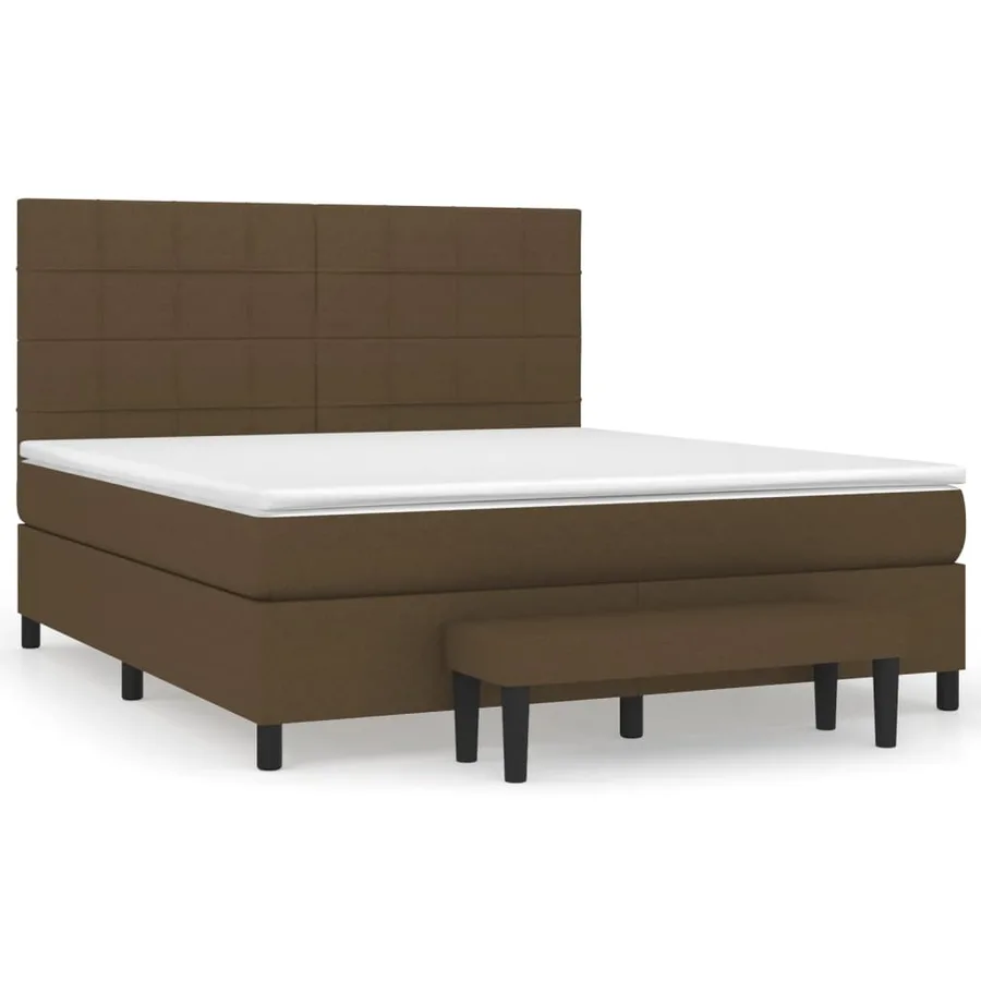 Sommier à lattes de lit avec matelas Marron foncé 180x200 cm - 2