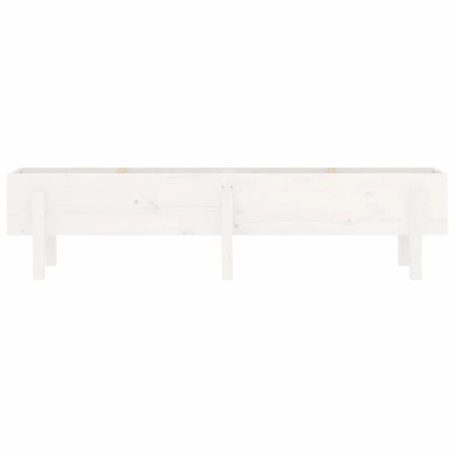 Lit surélevé de jardin blanc 160x30x38 cm bois de pin massif - 6