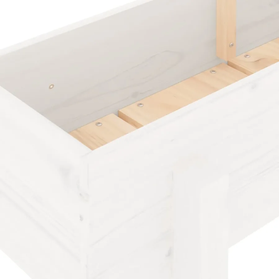 Lit surélevé de jardin blanc 160x30x38 cm bois de pin massif - 7