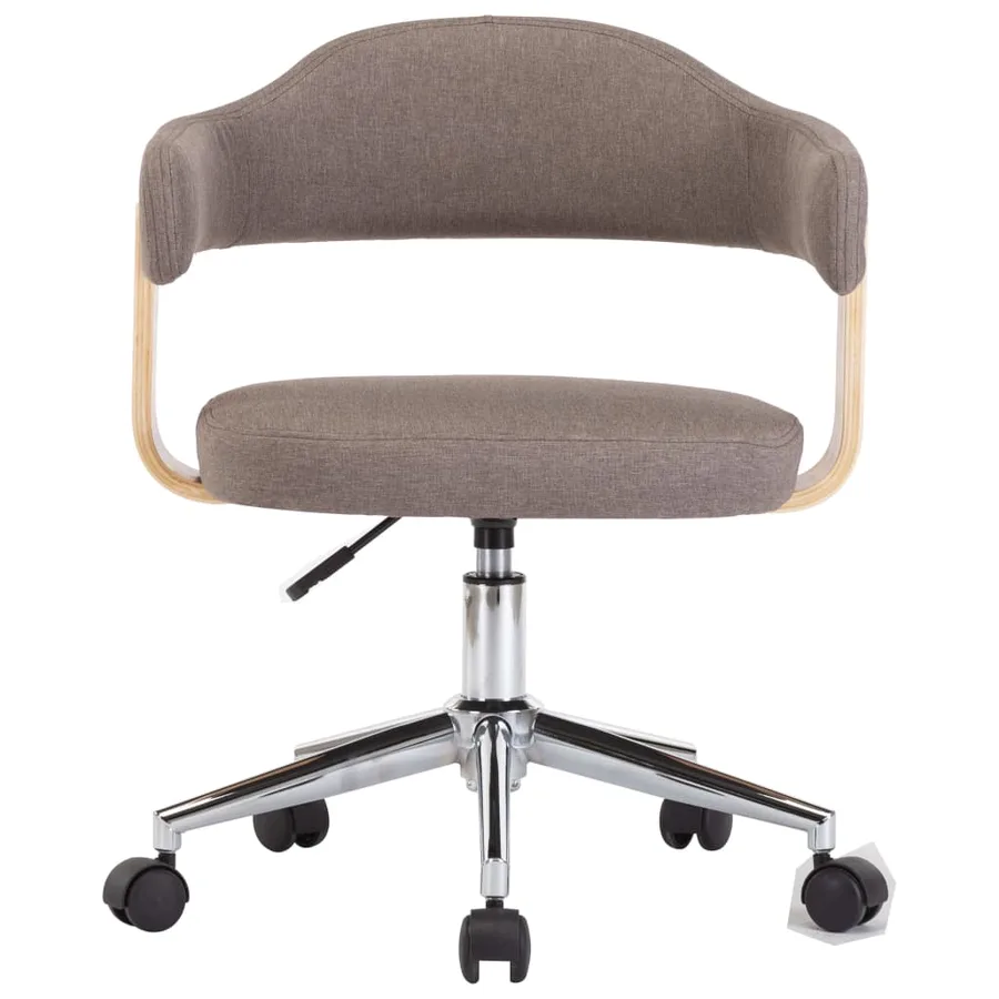 Chaises pivotantes à manger lot de 2 taupe bois courbé et tissu - 3