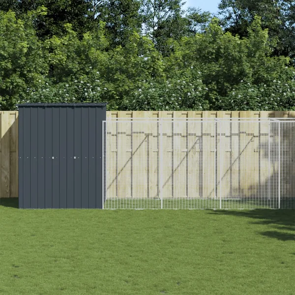 Niche pour chien avec cour anthracite 165x863x181 cm