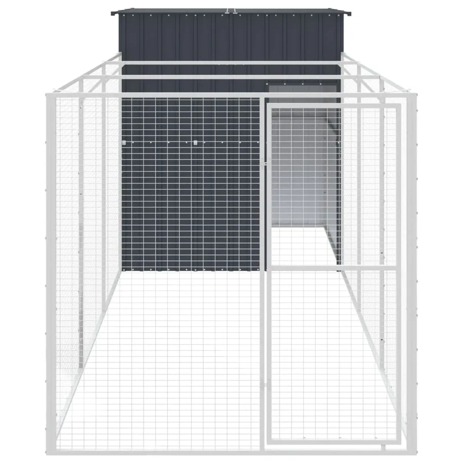 Niche pour chien avec cour anthracite 165x455x181 cm - 3