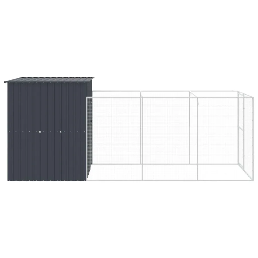 Niche pour chien avec cour anthracite 165x455x181 cm - 4