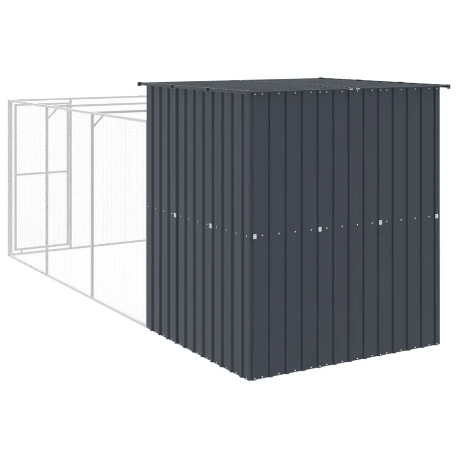 Niche pour chien avec cour anthracite 165x455x181 cm - 5