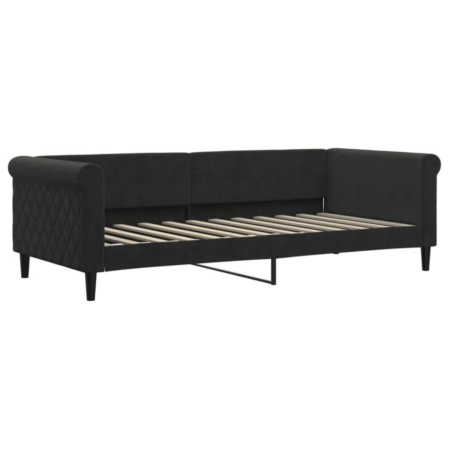 Lit de repos sans matelas noir 90x200 cm velours - 2