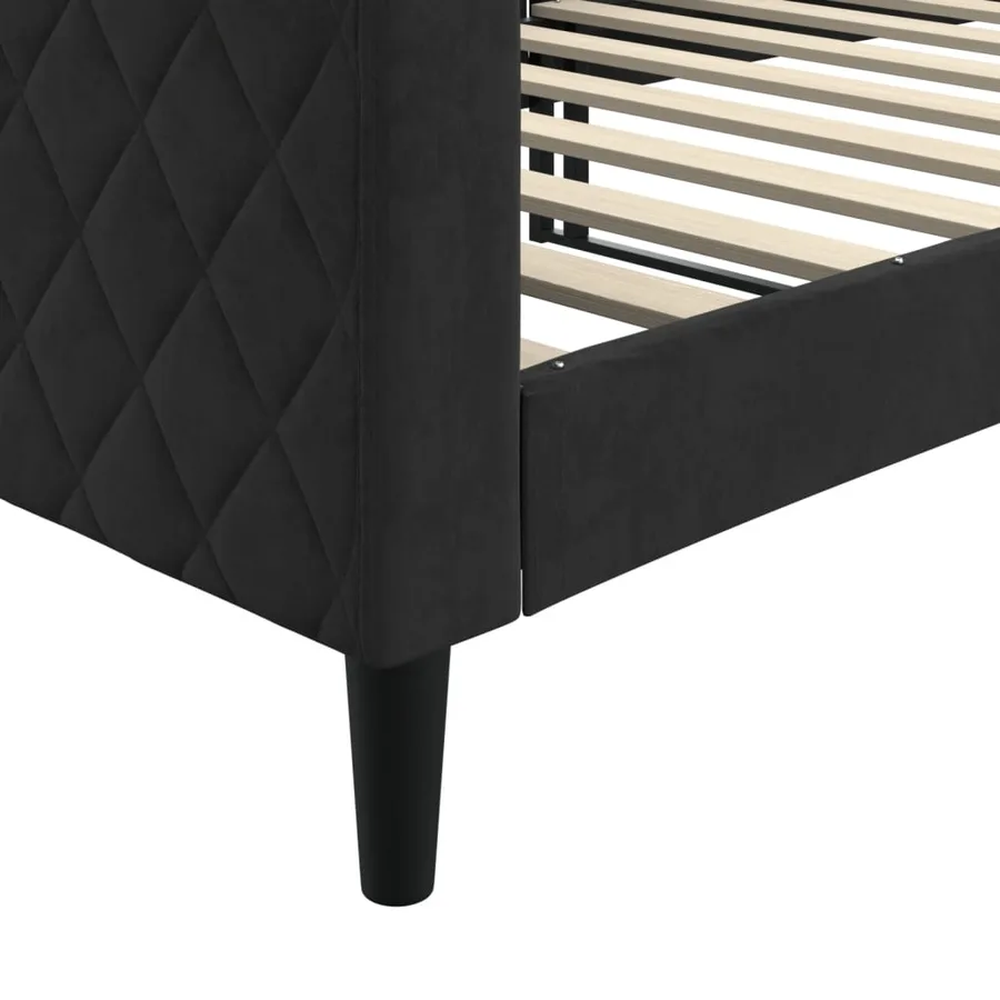 Lit de repos sans matelas noir 90x200 cm velours - 6