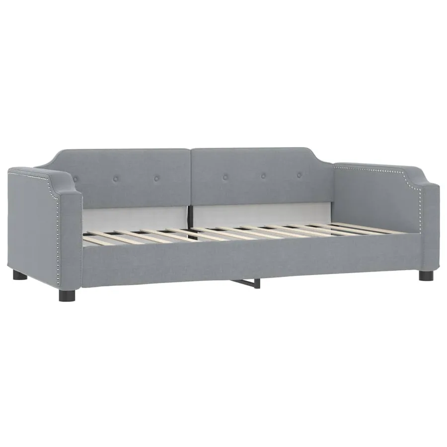 Lit de jour avec matelas gris clair 90x200 cm tissu - 3