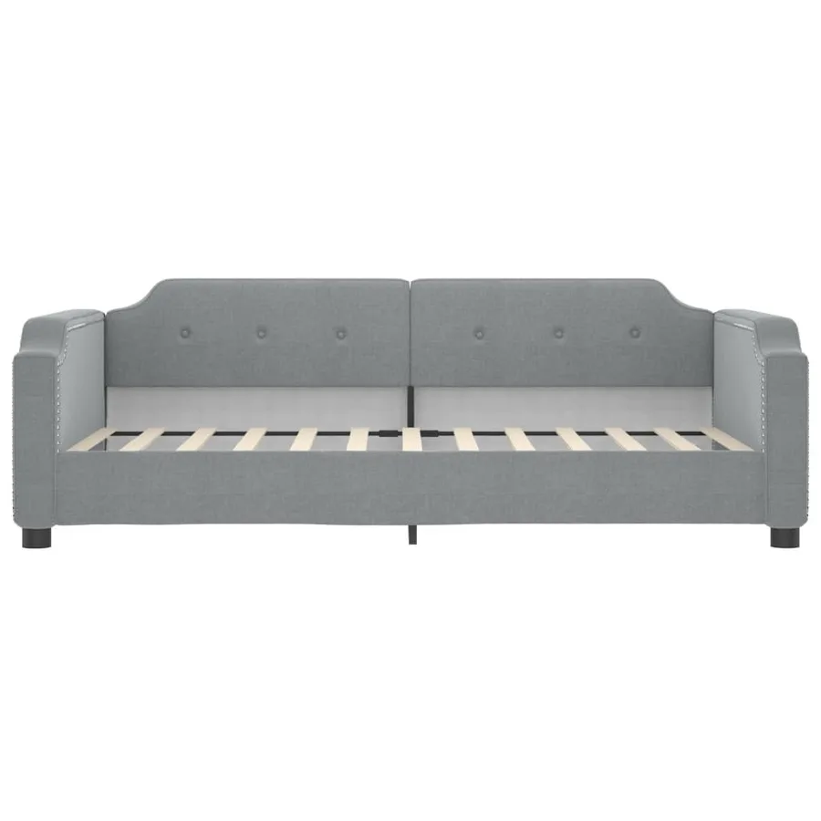 Lit de jour avec matelas gris clair 90x200 cm tissu - 4