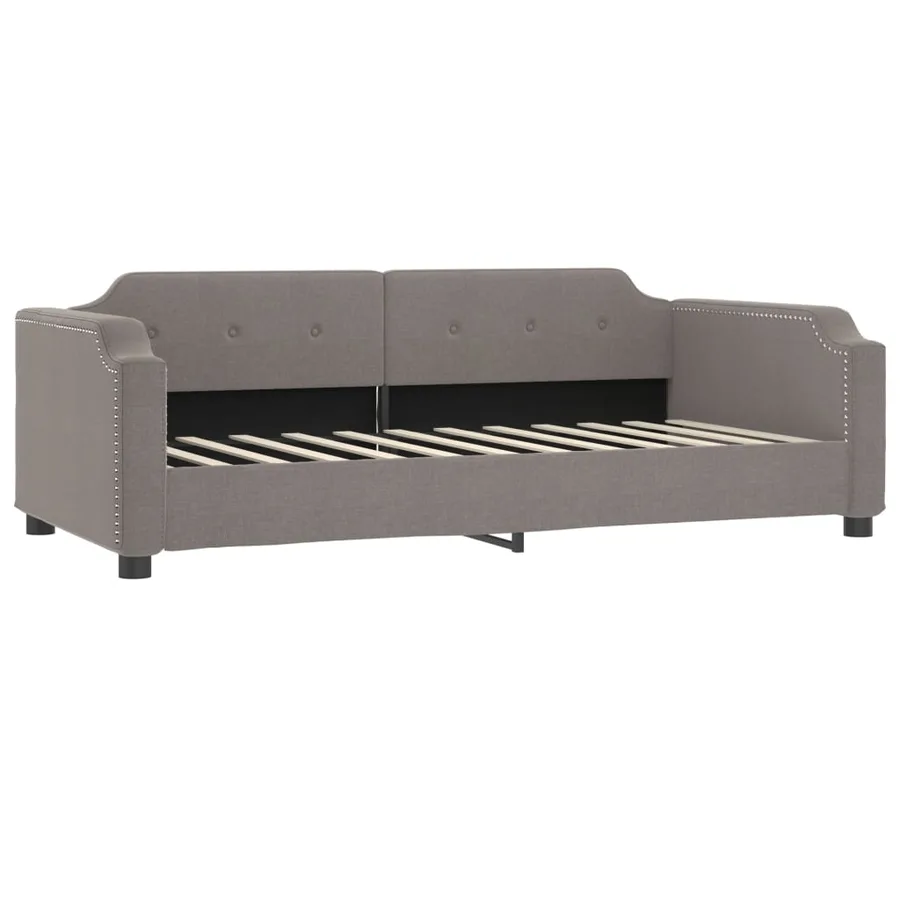 Lit de jour avec lit gigogne taupe 100x200 cm tissu - 5
