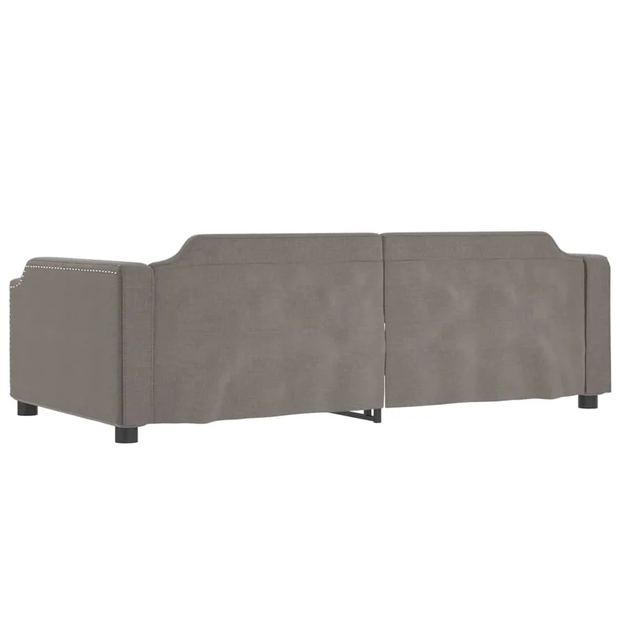 Lit de jour avec lit gigogne taupe 100x200 cm tissu - 7