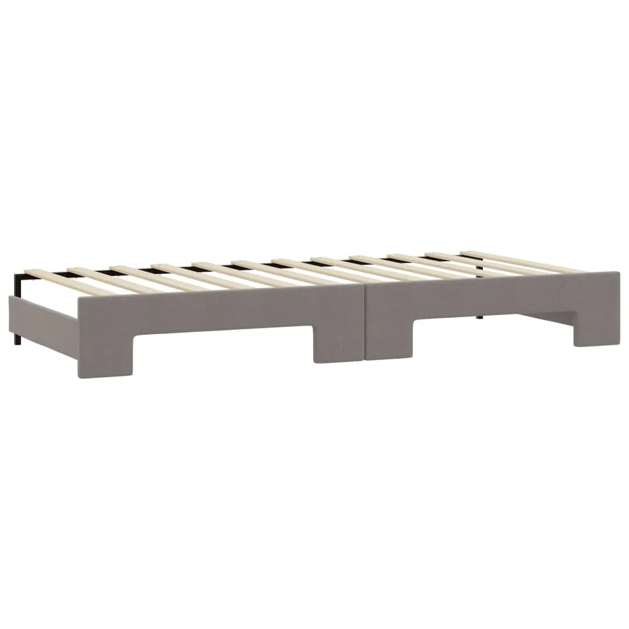 Lit de jour avec lit gigogne taupe 100x200 cm tissu - 8